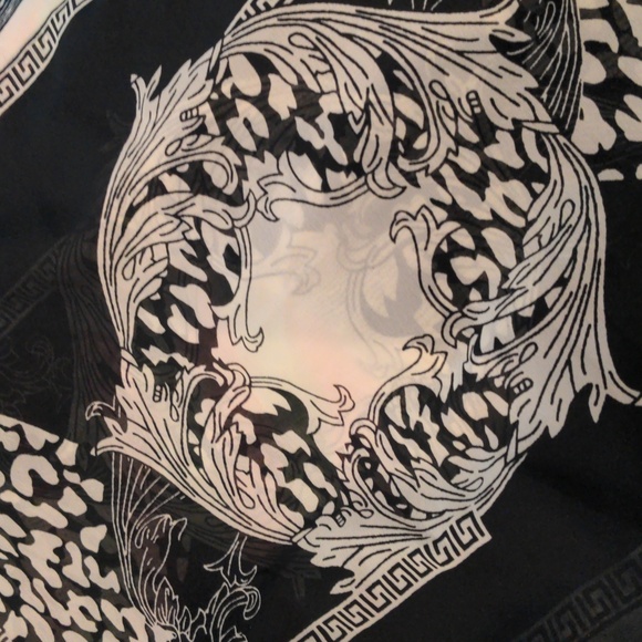 Black and Cream Kimono Summer Beach Cover/ Sz Large - Picture 8 of 11